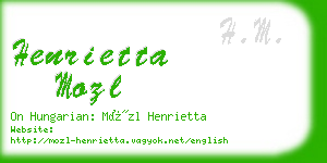 henrietta mozl business card